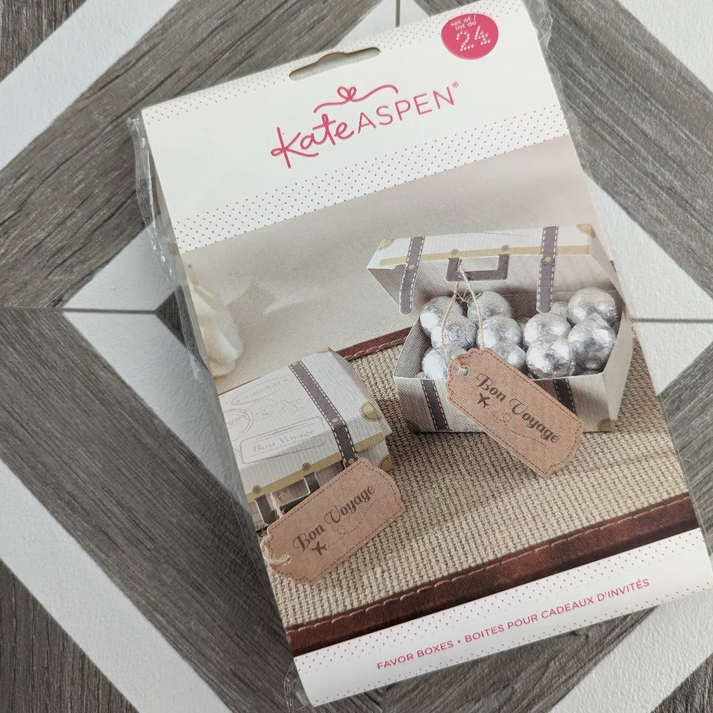 NWT Kate Aspen Suitcase Favor Boxes Bridal Shower